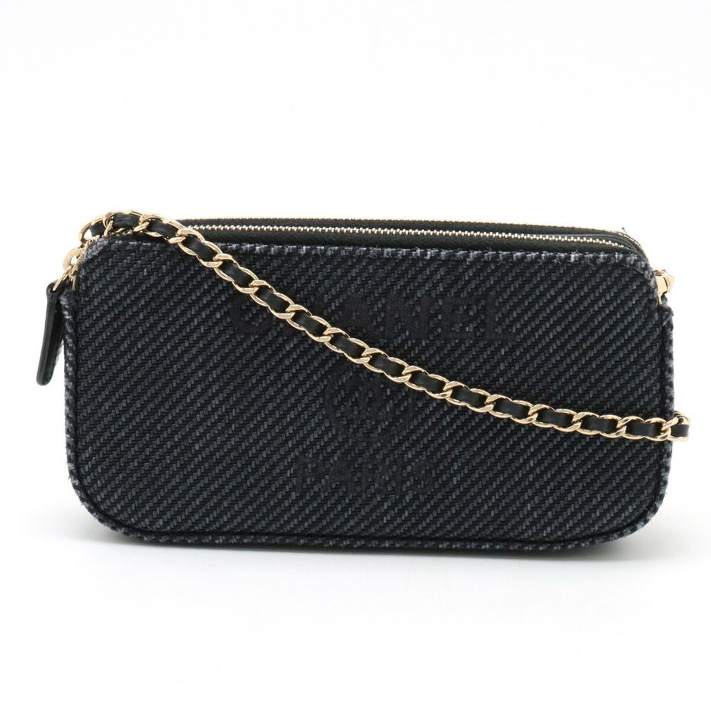 CHANEL Blue Leather Deauville Shoulder Bag